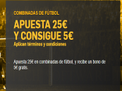 Betfair – Apuesta 25€ y consigue 5€ con las combinadas de fútbol